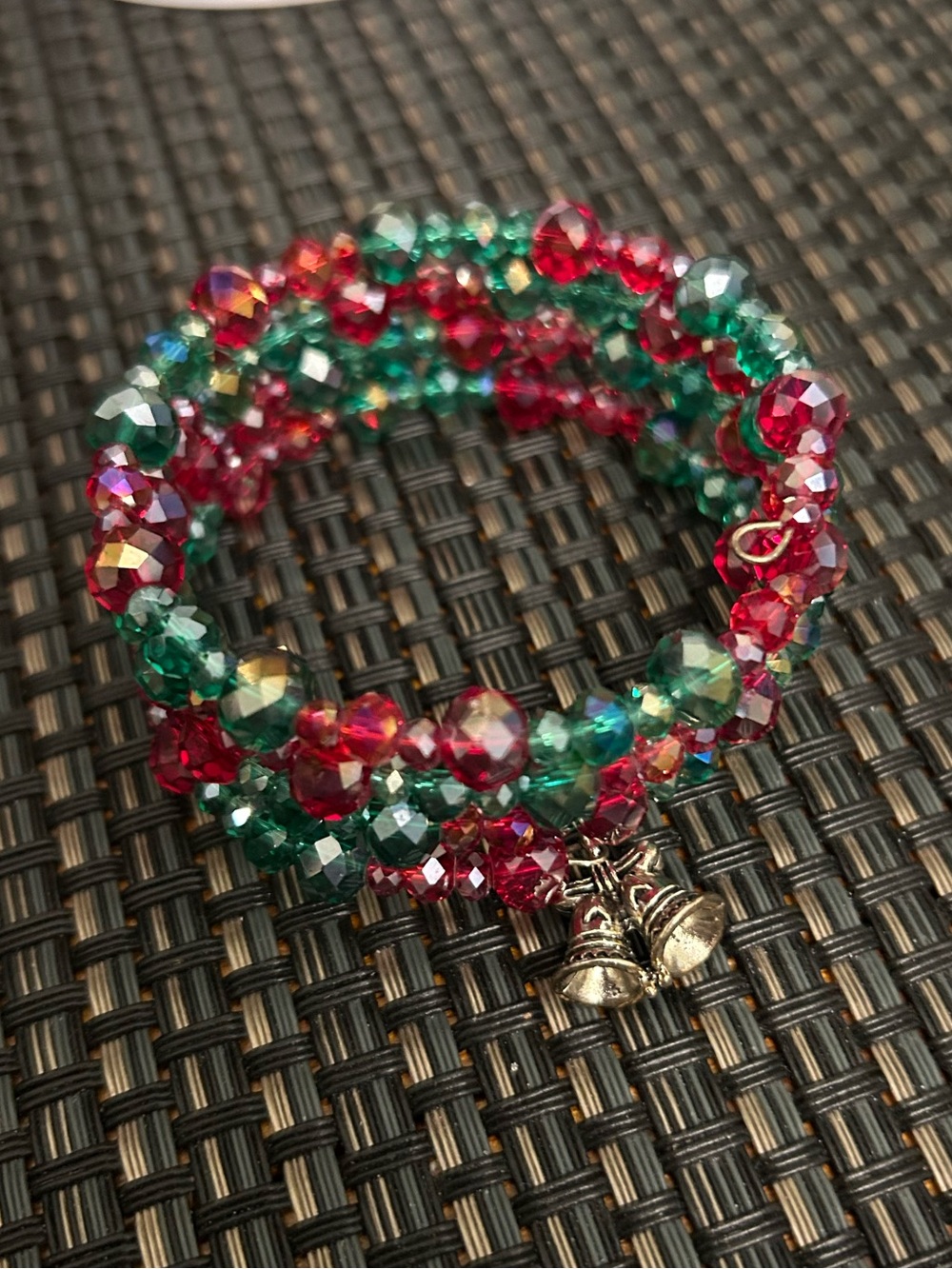 Memory Wire Red & Green Bracelet